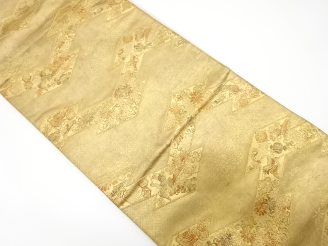 アンティーク　松皮小袖文織り出し袋帯（材料）